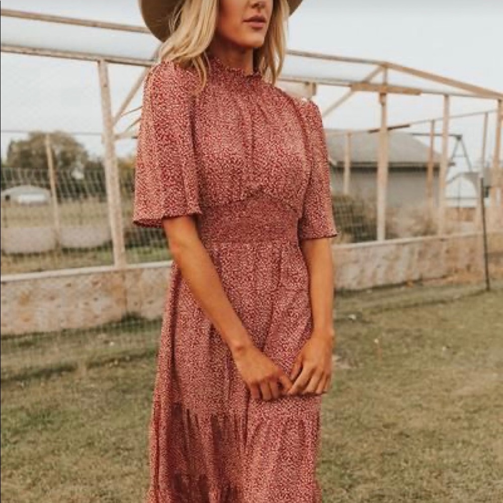 High Neck Maxi Dress in Rust! - Picture 2 of 11
